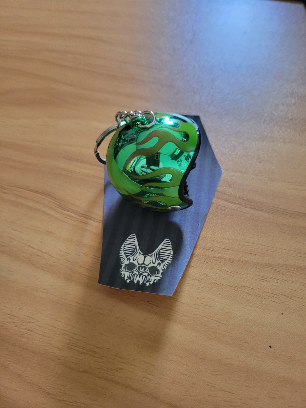 👻BUY 1 GET 1 FREE👻 Green Flame Mini Helmet Keychain